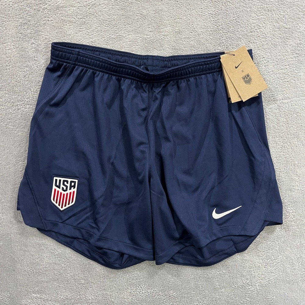 Nike Dri-FIT US Soccer Training Shorts Women L Navy Blue Standard Fit IB4598-410